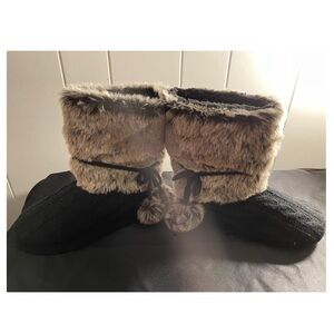 PJ salvage faux fur slipper boots